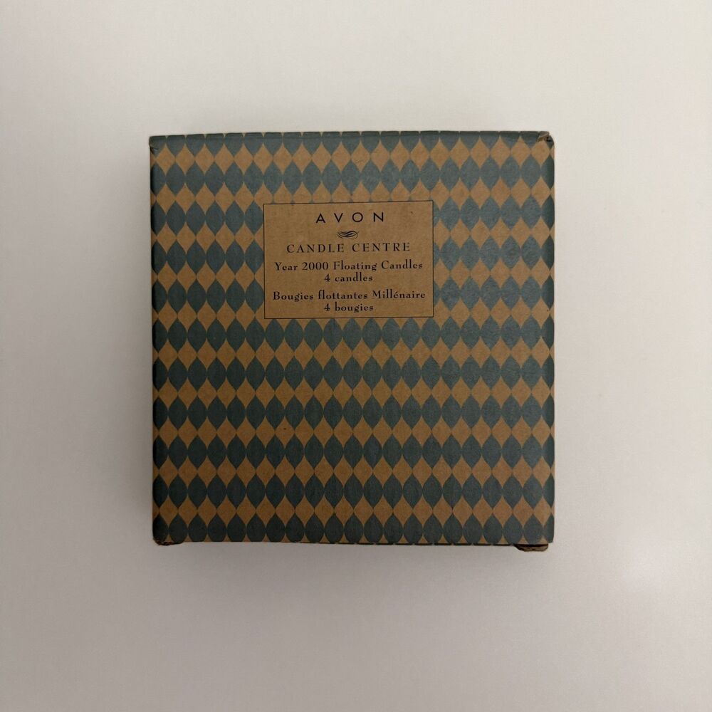 AVON Candle Centre, Year 2000 Floating Candles set Of4, Star Shaped Vintage